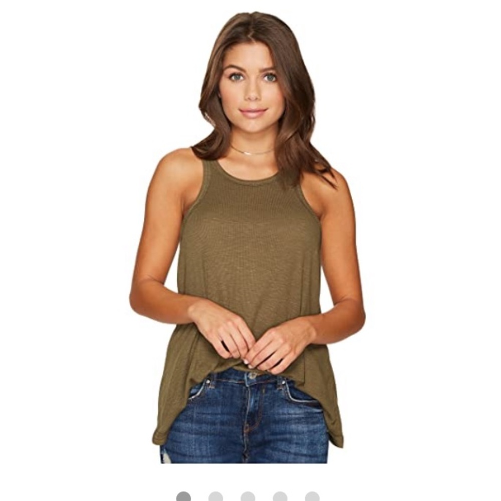 Free People Long Beach Tank Top Army Green